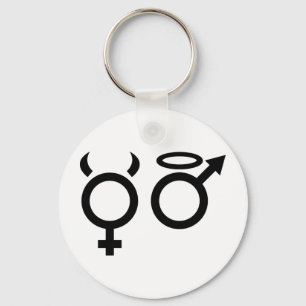 ängel- och djävulensymbol nyckelring