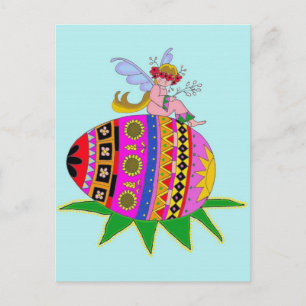 Angel och en Pysanka, ukrainsk folkart Vykort