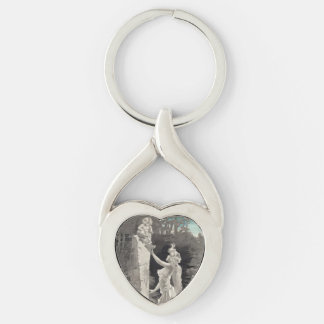 Ängel och gudinna Alla hjärtans dag Twisted Heart Silverfärgad Nyckelring