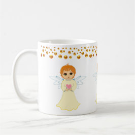 Ängel och guldprickar konfetti kaffemugg