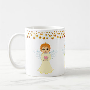 Ängel och guldprickar konfetti kaffemugg