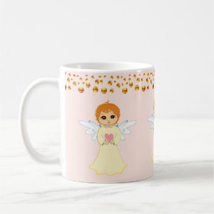 Ängel och guldprickar konfetti kaffemugg