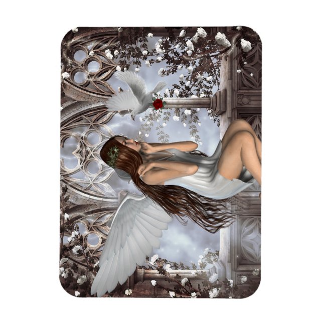 Angel och Hennes Dove Magnet (Vertikal)