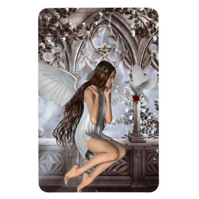 Angel och Hennes Dove Magnet (Vertikal)