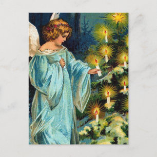 "Ängel- och julgran" vintage Helg Vykort