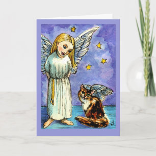 Angel- och kondolkort för katt kort