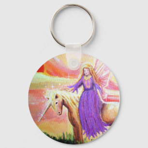 Ängel och Unicorn Nyckelring