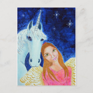 Angel- och Unicorn-vykort Vykort