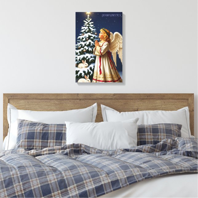 Angel of Christmas Night – Classical Holiday  Canvastryck (Insitu (sovrum))