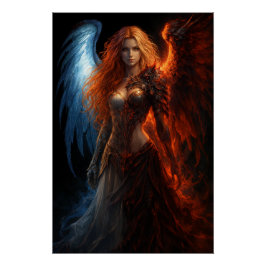 Angel of Fire and Ice – Dark Fantasy Poster Perfect Poster