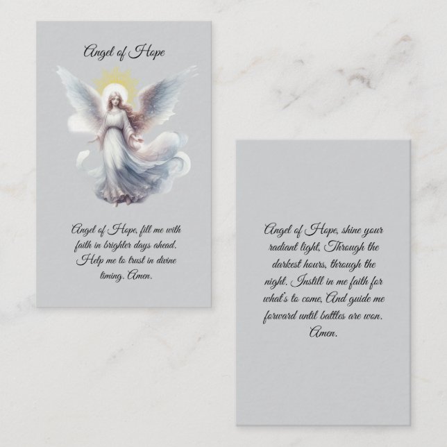 Angel of Hope Prayer Card Visitkort (Fram/baksida)