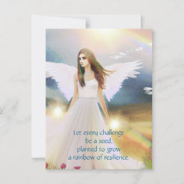 Angel of Hope Rainbow Inspiration Quote Art Vykort
