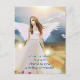 Angel of Hope Rainbow Inspiration Quote Art Vykort