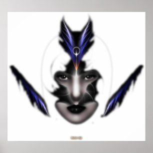 Angel Öga Vingar av Vind Fractal Art Wall Poster