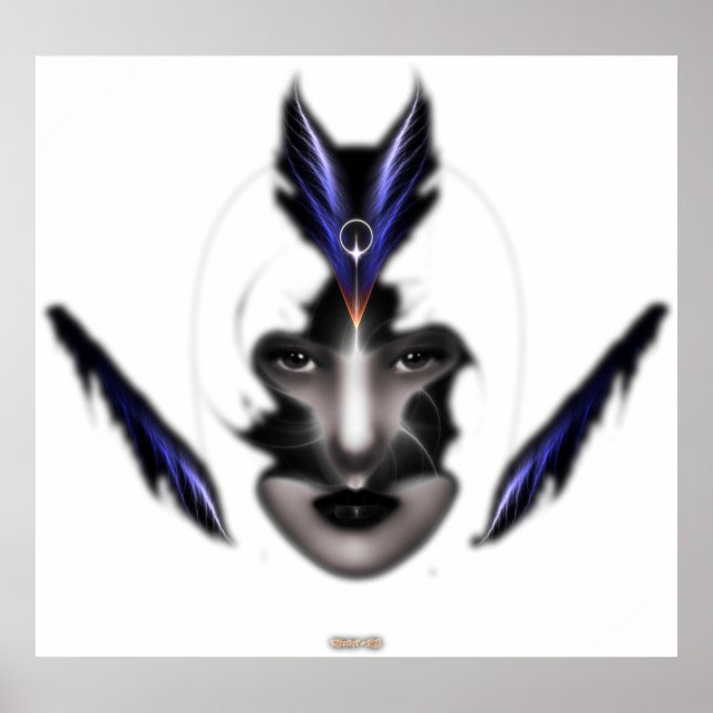 Angel Öga Vingar av Vind Fractal Art Wall Poster (Framsidan)