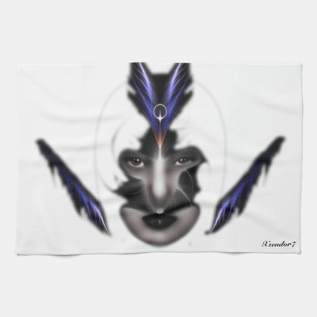 Angel Öga Vingar av Vind Fractal Kitchen Towel Kökshandduk (Horisontell)