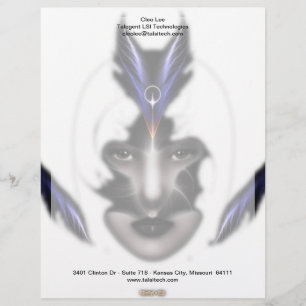 Angel Öga Vingar av Vind ISO Fractal Art Brevhuvud
