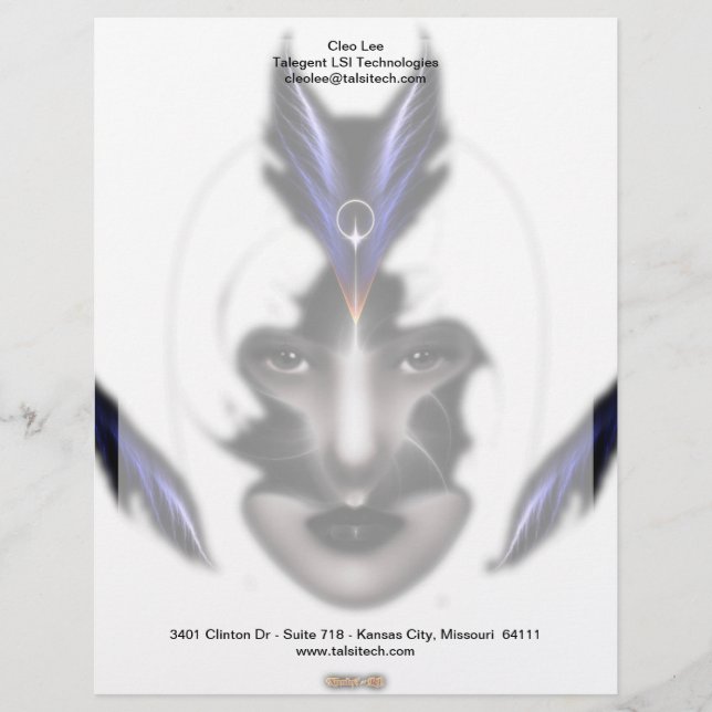 Angel Öga Vingar av Vind ISO Fractal Art Brevhuvud (Framsida)