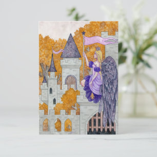 Angel on Castle Fantasy Art by Holly Durr Tack Kort