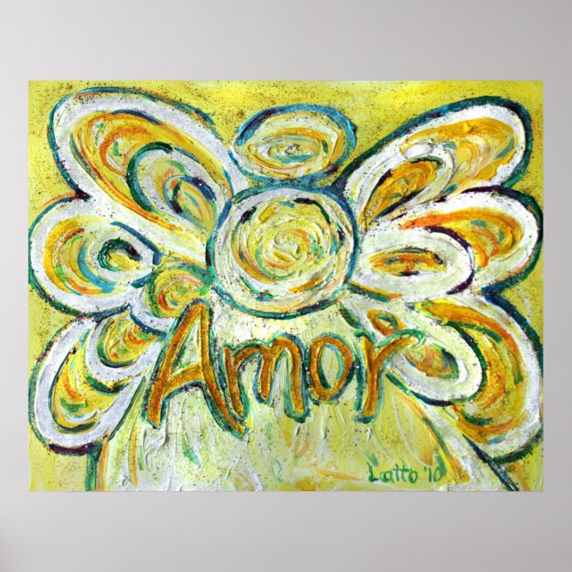 Angel Ord Kärlek Art Poster Skriv ut (Framsidan)