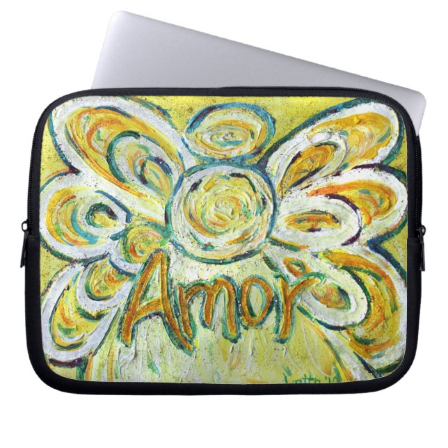 Angel Ord Kärlek Computer Sleeve Electronics Bag (Framsidan)