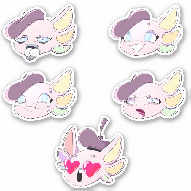 Angel på Axolotl Mini Stickers Klistermärken (Framsida)