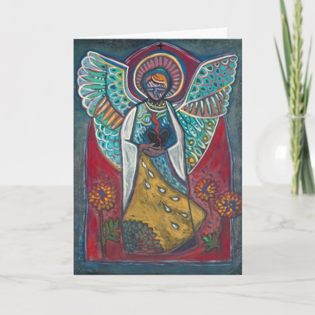 Angel på Bruten Heart Bereavement Card Kort (Framsida)