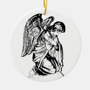 Angel på någon färg julgransprydnad keramik