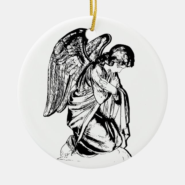Angel på någon färg julgransprydnad keramik (Framsidan)