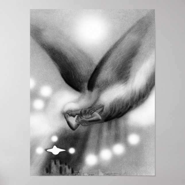 Ängel på natten konst poster (Framsidan)