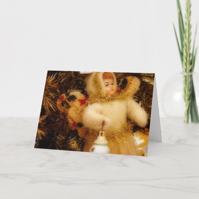 Ängel på träd, glad helg (Framsida)