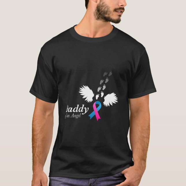 Angel pappa Misvagriage Awareness Infant Lant Loss T Shirt (Framsida)