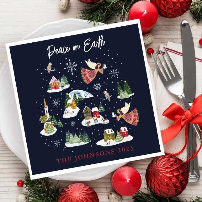 Angel Peace on Earth Jul Pappersservett (Angel Peace on Earth Christmas Napkins)
