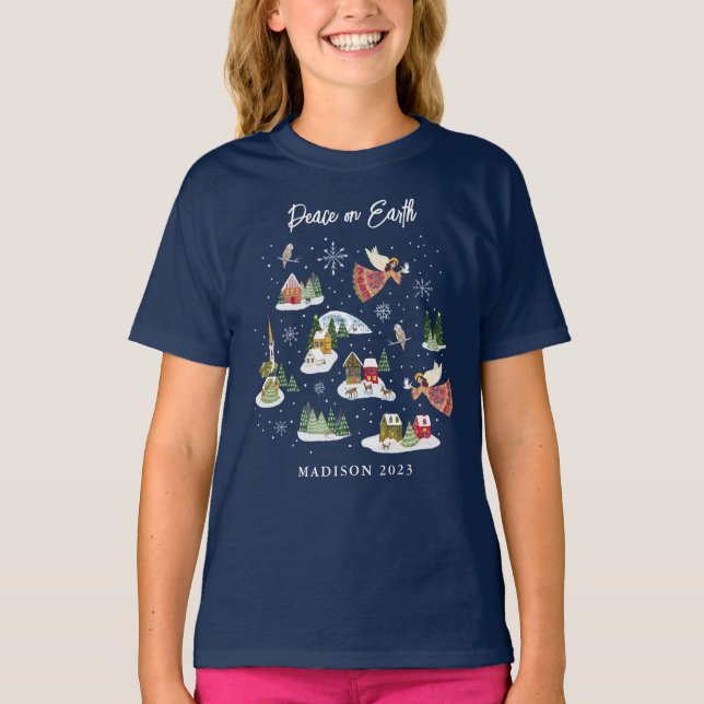 Angel Peace on Earth Jul T Shirt (Framsida)