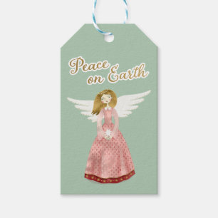 Angel Peace on Earth Juletiketters Presentetikett
