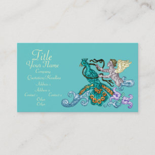 Angel & Peacock Vintage Illustration Visitkort