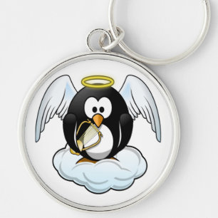 ANGEL PENGUIN RUND SILVERFÄRGAD NYCKELRING