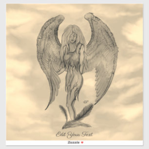 Angel, Pennkonst i Marmor Design Klistermärken