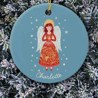 Angel Personlig Julgransprydnad Keramik