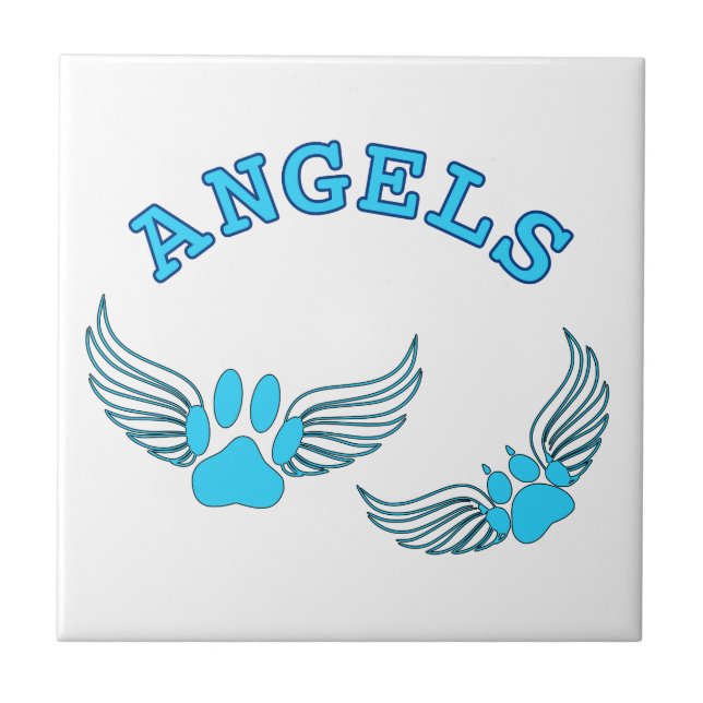 Angel Pet Tass i Blue Kakelplatta (Framsidan)