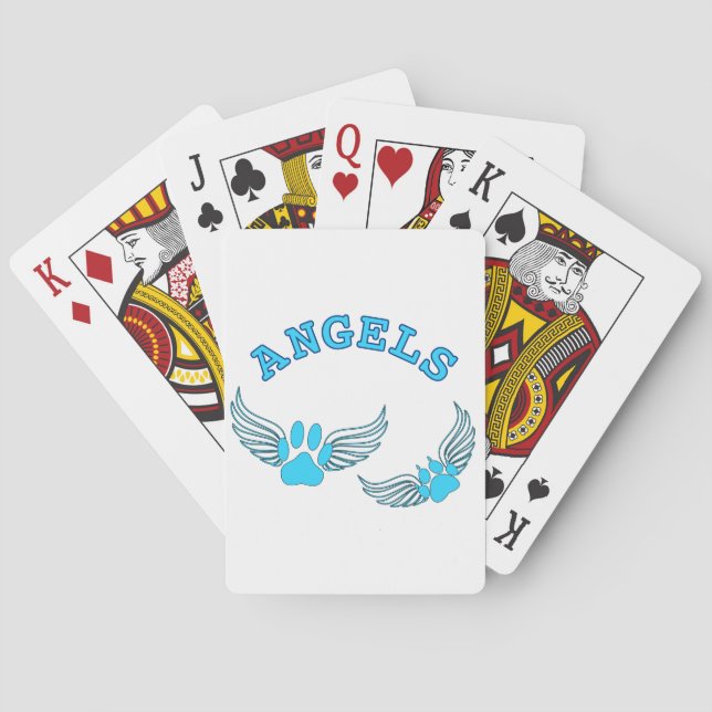 Angel Pet-Tassar i blått Casinokort (Baksidan)