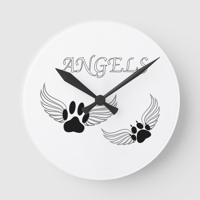 Angel Pet Tassar Rund Klocka (Framsida)