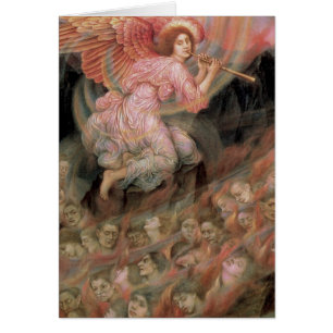 Angel Piping till själar i helvetet av Evelyn De M Hälsningskort