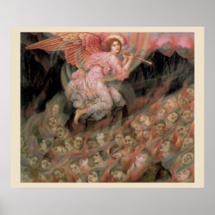 Angel Piping till själar i helvetet av Evelyn De M Poster