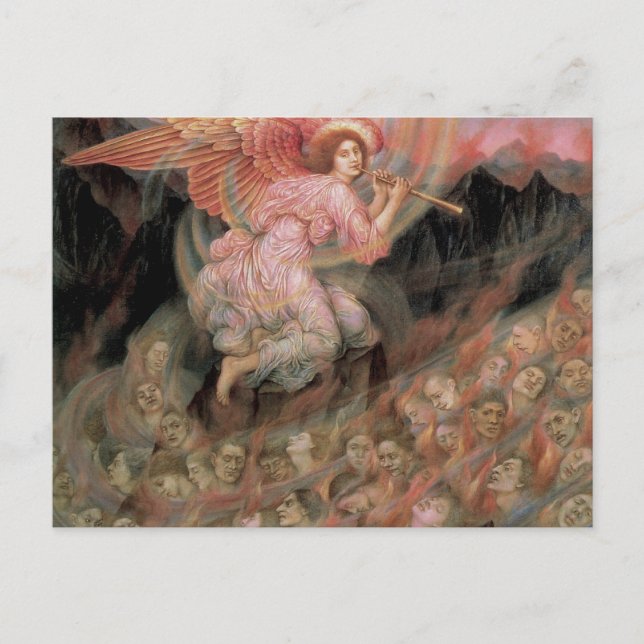 Angel Piping till själar i helvetet av Evelyn De M Vykort (Framsida)