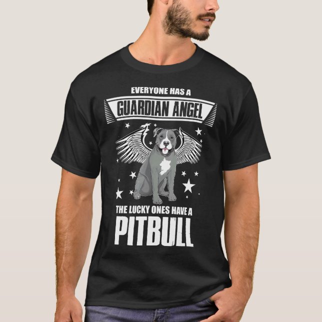 Ängel Pitbull Tröja För Älskare Som Har Pittie Val (Framsida)