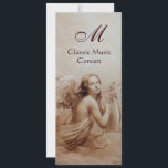 ANGEL PLAYING LYRA ÖVER NÄRA, Monogram Guld Inbjudningar<br><div class="desc">Elegant,  konstnärlig och klassisk vattenfärgsmålning i vit sepia, brunt färg,  omformad från 18:e århundradets italienska bra art.Guld metallisk papper version.</div>