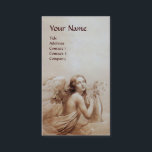 ANGEL PLAYING LYRA ÖVER NEDLÄGGNINGEN VISITKORT<br><div class="desc">Elegant,  konstnärlig och klassisk vattenfärgsmålning i vit sepia, brunt färg,  omformad från 18:e århundradets italienska bra art .</div>