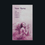 ANGEL PLAYING LYRA ÖVER NEDLÄGGNINGEN VISITKORT<br><div class="desc">Elegant-,  konstnärlig och klassisk vattenfärgsmålning i rosa lila fuchsia färg,  omformad från 1800-talets italienska bra art .</div>