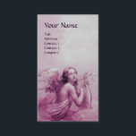 ANGEL PLAYING LYRA ÖVER NEDLÄGGNINGEN VISITKORT<br><div class="desc">Elegant-,  konstnärlig och klassisk vattenfärgsmålning i rosa lila fuchsia färg,  omformad från 1800-talets italienska bra art .</div>